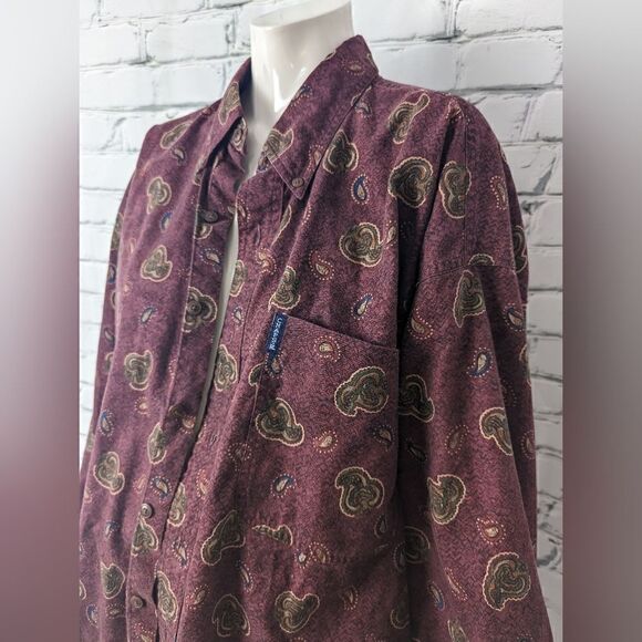 Chaps Ralph Lauren Vintage Button shirt Paisley size large - Picture 3 of 10